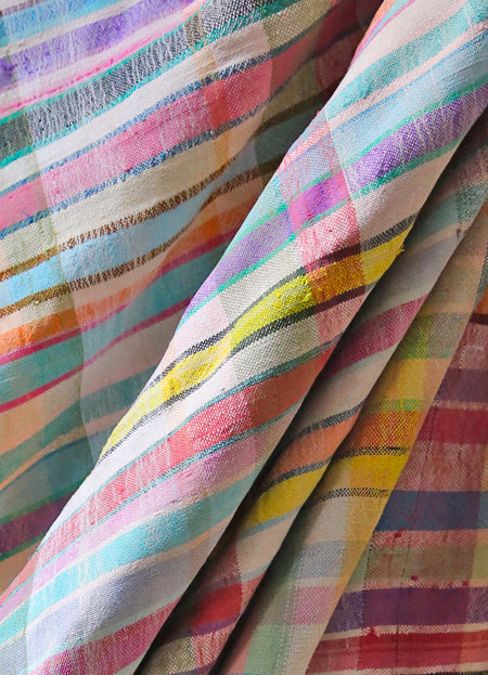 MAROC - COUVERTURE BERBERE VINTAGE DOUCEUR PASTEL (2,35 x 1,60 m)