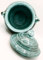 FRANCE - POT EN FAÏENCE VERT D'EAU D'UN ARTISAN POTIER DE CARNAC