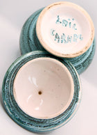 FRANCE - POT EN FAÏENCE VERT D'EAU D'UN ARTISAN POTIER DE CARNAC