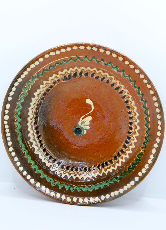ROUMANIE - ASSIETTE AUX MOTIFS ABSTRAITS EN CÉRAMIQUE DE KUTY