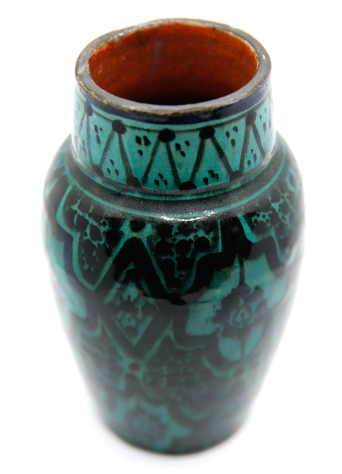 MAROC - VASE VINTAGE BLEU VERT DE SAFI