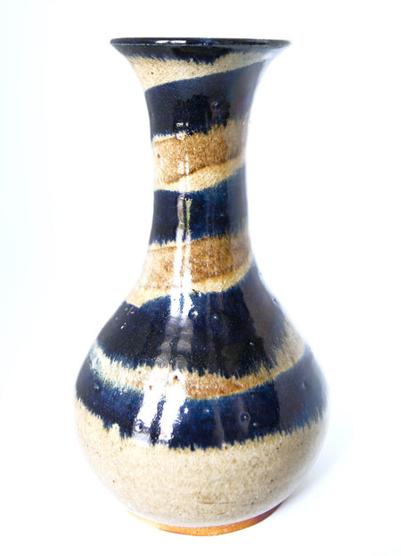 RWANDA - VASE TOURBILLON BLEU MARINE POTERIE DE GATAGARA