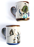 MEXIQUE - DUO DE TASSES VINTAGE AUX PAPILLONS DE TONALA