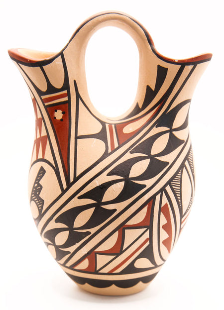 USA - VASE DE MARIAGE NATIF-AMÉRICAIN PUEBLO AUX MOTIFS NOIRS ET ROUGES