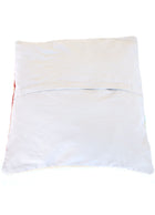PAKISTAN - COUSSIN EN LAINE BRODÉ DE PAPILLONS ET FLORAISONS PASTEL