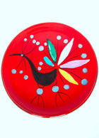 FRANCE - ASSIETTE ROUGE À L'OISEAU CÉRENNE VALLAURIS 60'S