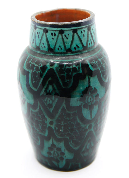 MAROC - VASE VINTAGE BLEU VERT DE SAFI