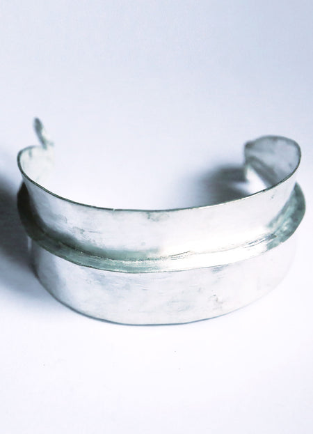 MALI - BRACELET MANCHETTE PEUL / FULANI ARGENT AJUSTABLE