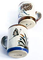 MEXIQUE - DUO DE TASSES VINTAGE AUX PAPILLONS DE TONALA