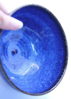 FRANCE - BOL VINTAGE EN GRÈS BLEU OCÉAN SIGNÉ